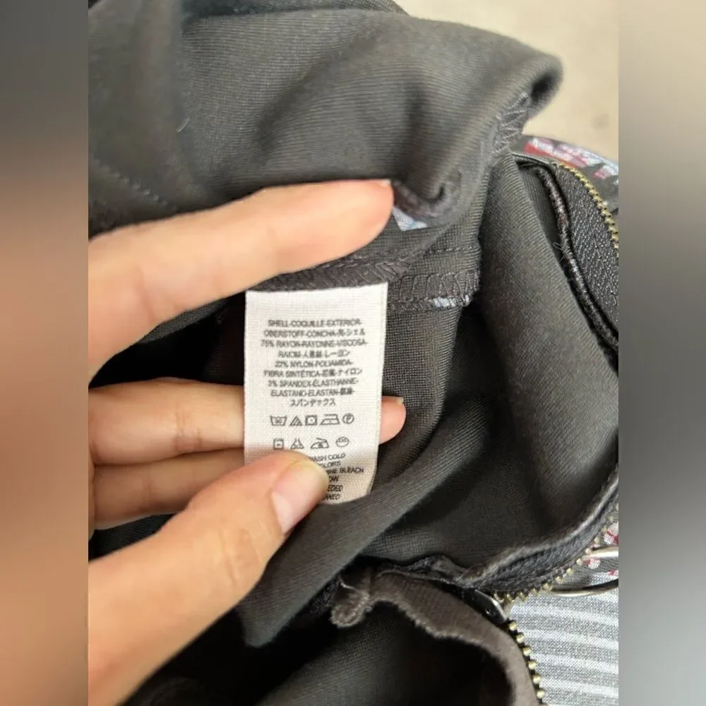 Free People Born To Be Wild Black Combo Stretch Ponte Bell Bottom - Picture 6 of 13